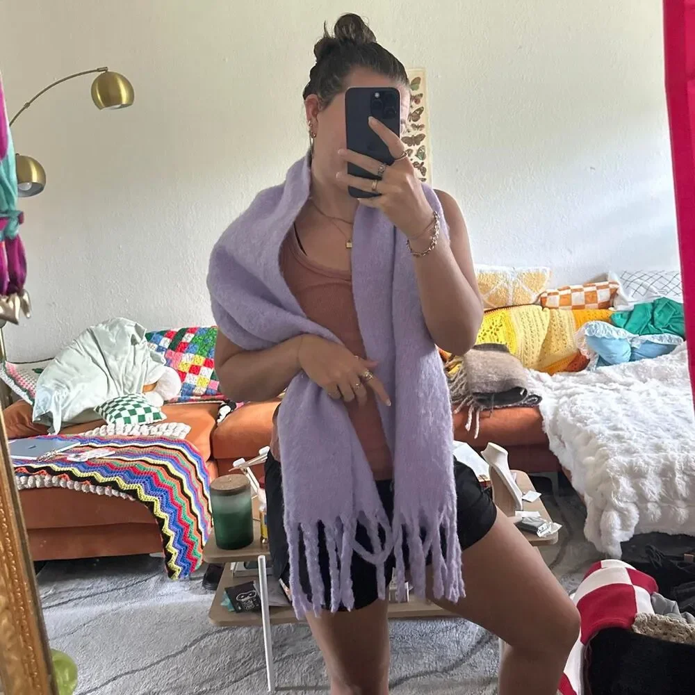 Unbranded Women's Purple Scarf-wraps